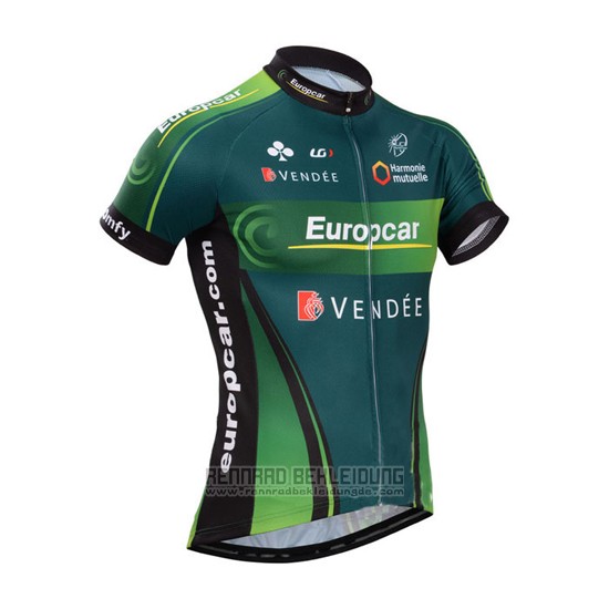 2014 Fahrradbekleidung Europcar Grun Trikot Kurzarm und Tragerhose